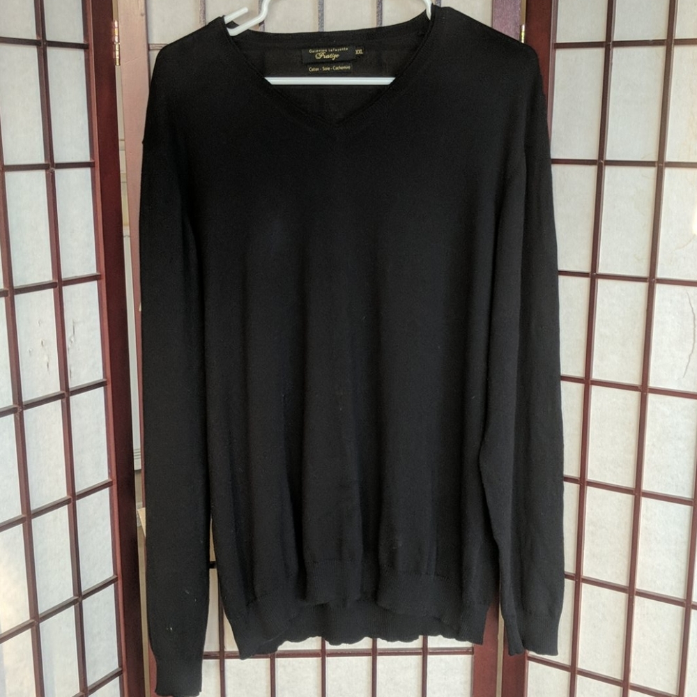 Galeries Lafayette Fine Black Cotton Sweater